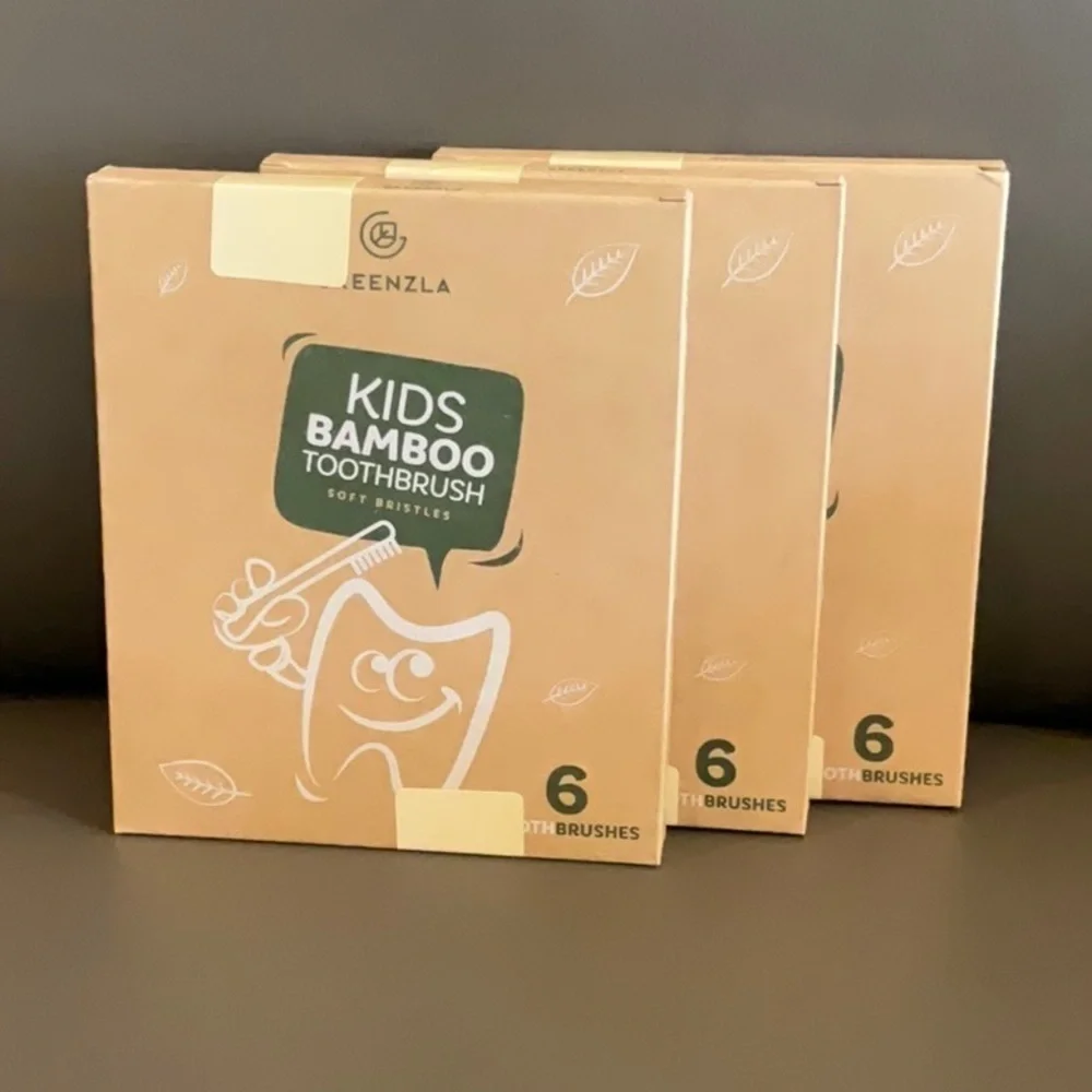 Greenzla Kids Bamboo Toothbrushes three 6 packs